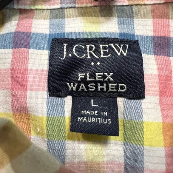 J. Crew men’s plaid flex washed short sleeved button down size L - Picture 2 of 5